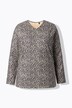 Camiseta técnica de esquí, leopardo, cuello en V, manga larga