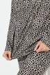 Camiseta técnica de esquí, leopardo, cuello en V, manga larga