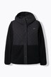 Fleece jas, stiksels, capuchon, drukknopen