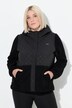 Fleece jas, stiksels, capuchon, drukknopen