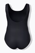 Maillot de bain sans bonnets souples, décolleté rond et passepoil
