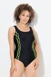 Maillot de bain sans bonnets souples, décolleté rond et passepoil