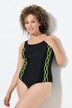 Maillot de bain sans bonnets souples, décolleté rond et passepoil