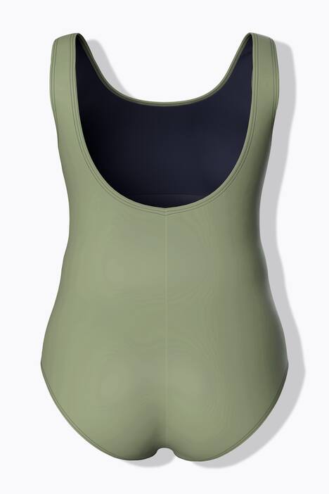 Badeanzug, Pipings, ohne Softcups, Rundhals