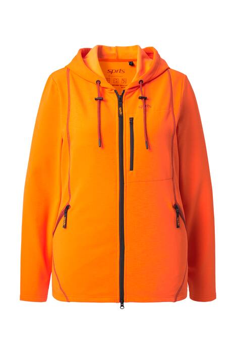 Mikina, dvoucestný zip, kapuce, otvor pro palec