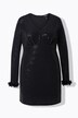 Bodycon-kjole, pailletter, V-udskæring, lange ærmer, fjer