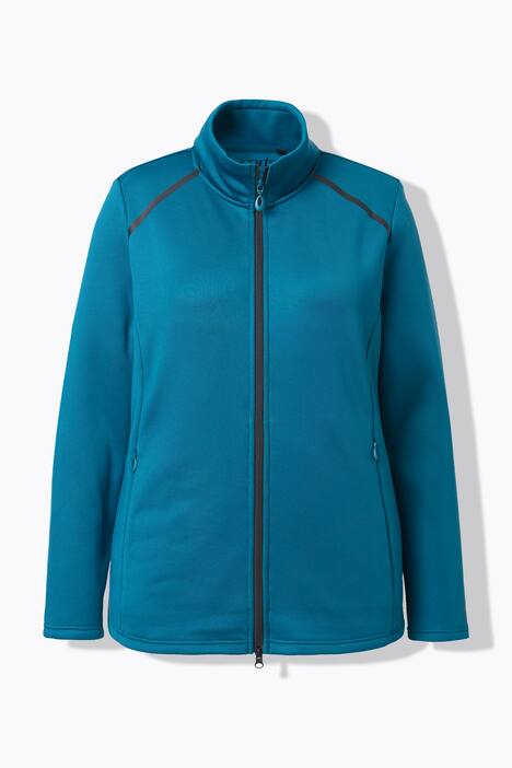 Veste en sweat technique à col montant et manches longues, doublure en fausse fourrure