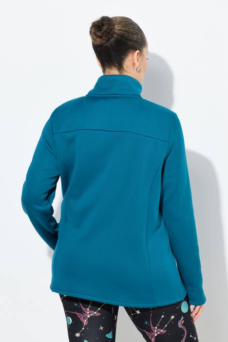 Veste en sweat technique à col montant et manches longues, doublure en fausse fourrure
