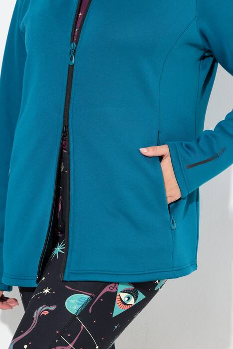 Veste en sweat technique à col montant et manches longues, doublure en fausse fourrure