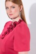 Bodycon-scuba jurk, 3D-rozen, korte pofmouwen