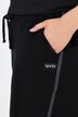 Pantalon de jogging large à taille élastique et élément réfléchissant, en tissu ottoman