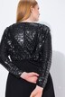 Maxi-Bodyconkleid, Glitzerjersey, langer Rock