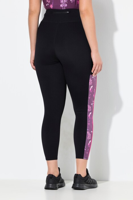 Sport-Leggings, Blüten, schmales Bein, Taschen, recycelt