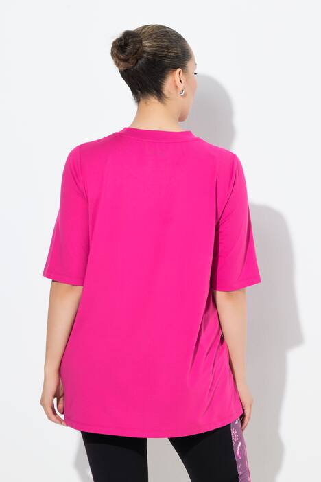 Funktionel, lang T-shirt, A-form, rund hals, korte ærmer, genbrugsmateriale