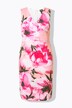 Robe sans manches en tissu scuba. Motif à fleurs et drapé