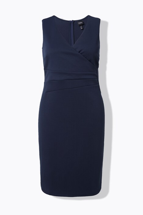 Vestido Scuba, sin mangas, drapeado