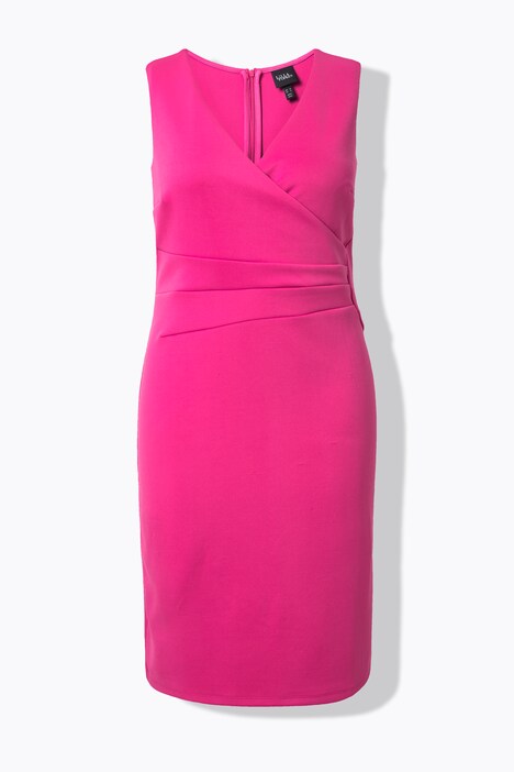 Vestido Scuba, sin mangas, drapeado