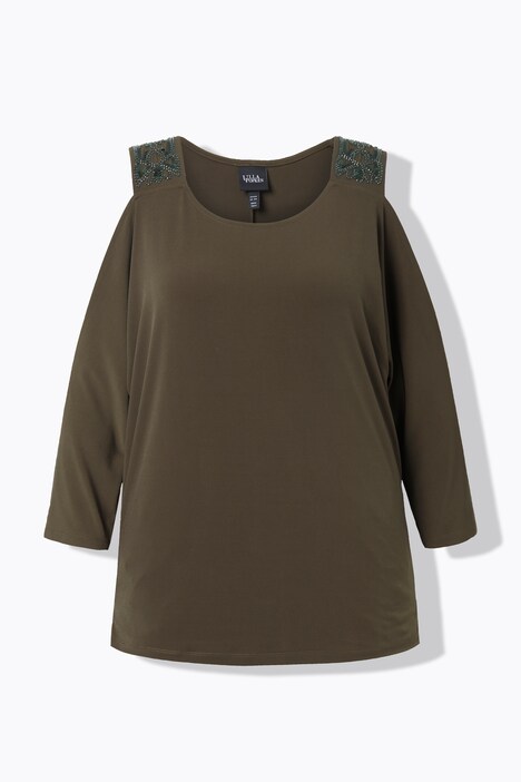 T-shirt, comfortabele pasvorm, cut-out bij de schouder