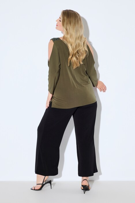T-shirt, comfortabele pasvorm, cut-out bij de schouder