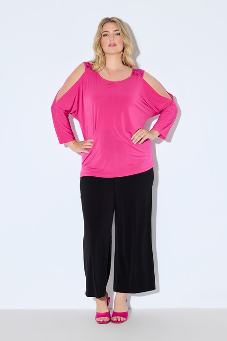T-shirt, comfortabele pasvorm, cut-out bij de schouder