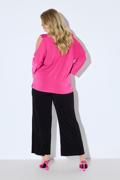 T-shirt, comfortabele pasvorm, cut-out bij de schouder