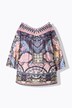 Blouse à bretelles. Épaules nues. Motif all-over