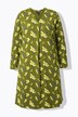 Jersey jurk, bloemen, A-lijn, tuniekhals, lange mouwen