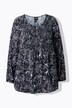 Blouse smockée ligne en A, motif papillons. Col rond et manches 3/4