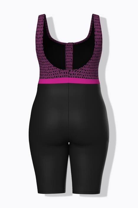 Badeanzug, langes Bein, ohne Softcups, Zipper