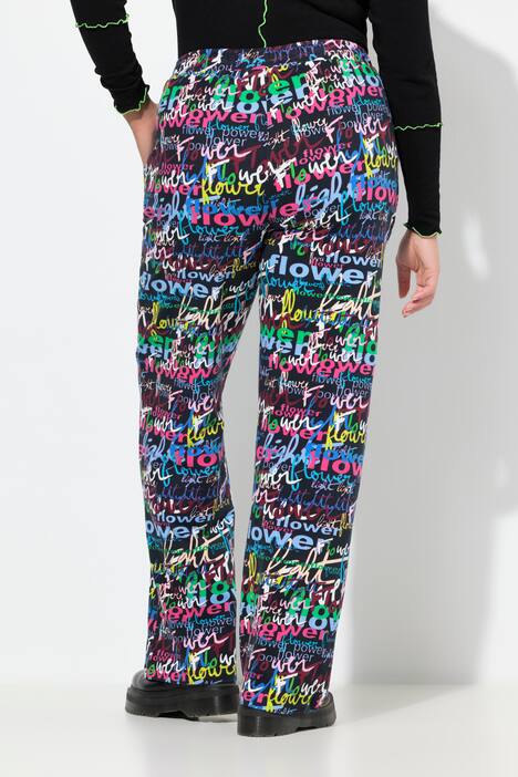 Pantaloni di felpa dal taglio dritto con fantasia con scritta
