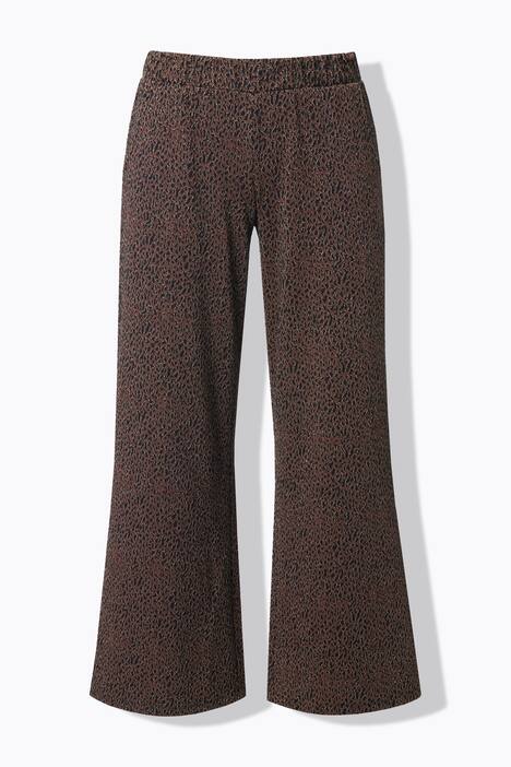 Pantalón Marlene, pierna ancha, patrón de leopardo, efecto metálico