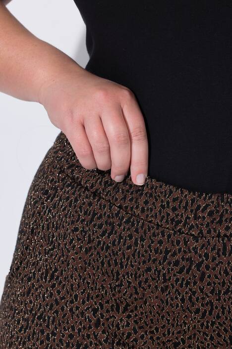 Pantalón Marlene, pierna ancha, patrón de leopardo, efecto metálico