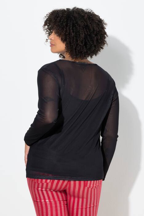 Mesh shirt, slim fit, vrouw/doodshoofdmotief