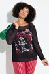 T-shirt en tulle, motif femme/tête de mort, coupe Slim Fit