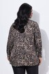 Satijnen blouse, ornamenten, V-hals, lange mouwen