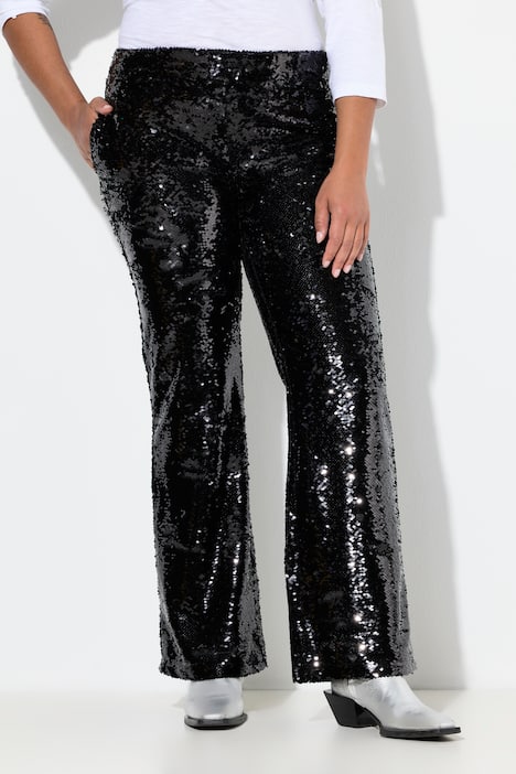 Pantaloni a zampa d'elefante con paillettes