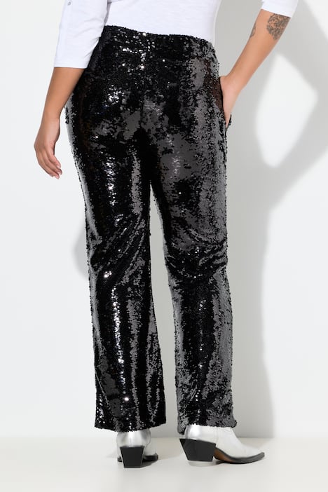 Pantaloni a zampa d'elefante con paillettes