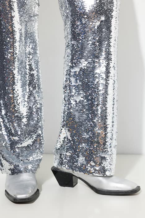 Pantaloni a zampa d'elefante con paillettes