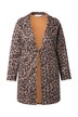 Blejzrový kabát, semiš, leopardí potisk, háčkové zapínání