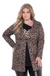 Blejzrový kabát, semiš, leopardí potisk, háčkové zapínání