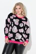 Genser, paljett-leopardmønster, raglan-langarm