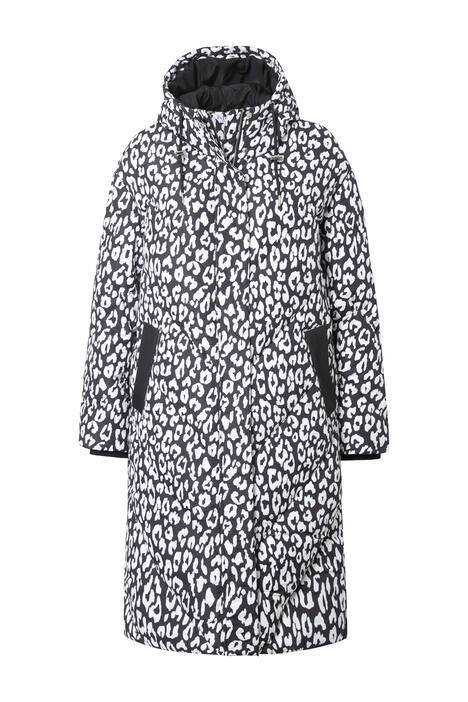 Prošívaný kabát, leopardí vzor, dvoucestný zip, kapsy