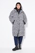 Cappotto trapuntato con design leopardato, zip a cursore doppio e cappuccio