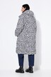 Cappotto trapuntato con design leopardato, zip a cursore doppio e cappuccio