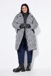 Cappotto trapuntato con design leopardato, zip a cursore doppio e cappuccio