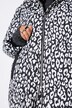 Cappotto trapuntato con design leopardato, zip a cursore doppio e cappuccio