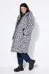 Cappotto trapuntato con design leopardato, zip a cursore doppio e cappuccio