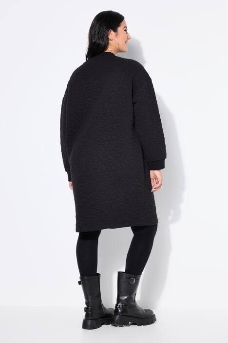 Robe mini en molleton, coupe oversize, matelassage léopard