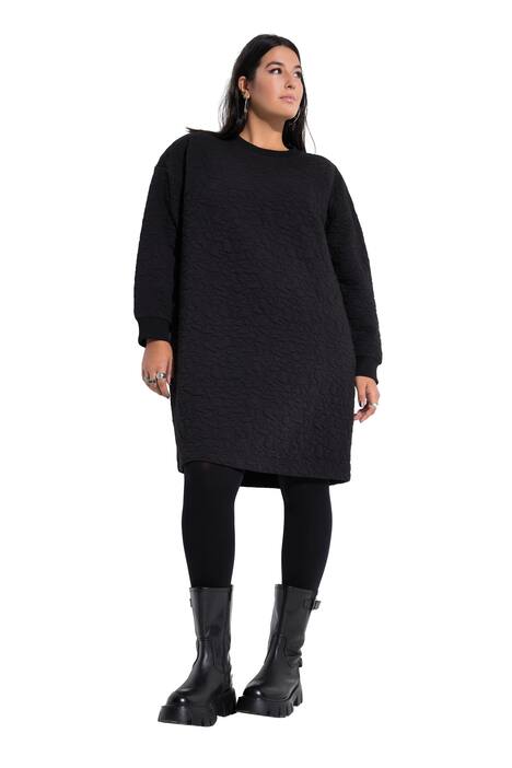 Teplákové mini šaty, oversize, leopardí prošívání
