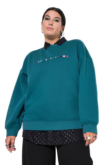 Mikina, oversize, ozdobné kamínky